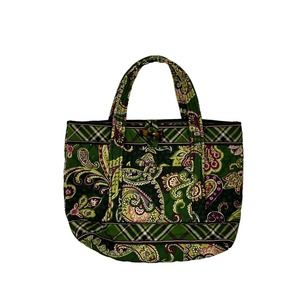 Vera Bradley Small Tote Purse “Chelsea Green” Pattern Retired Fall 2005